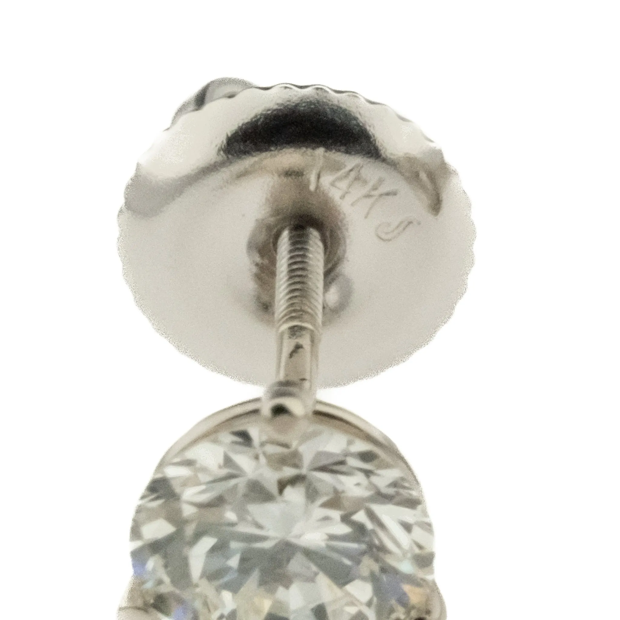 0.94ctw Round Diamond Solitaire Stud Earrings in 14K White Gold
