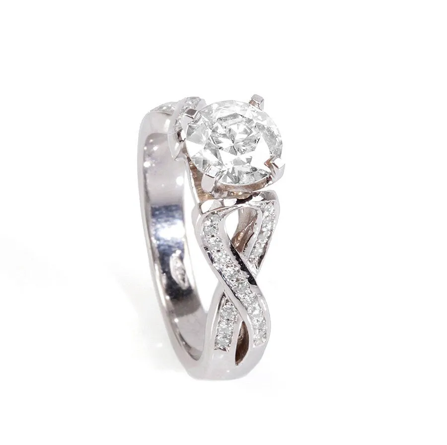 1 carat Diamond Ring-Promise ring-Celtic diamond ring-Knot diamond ring