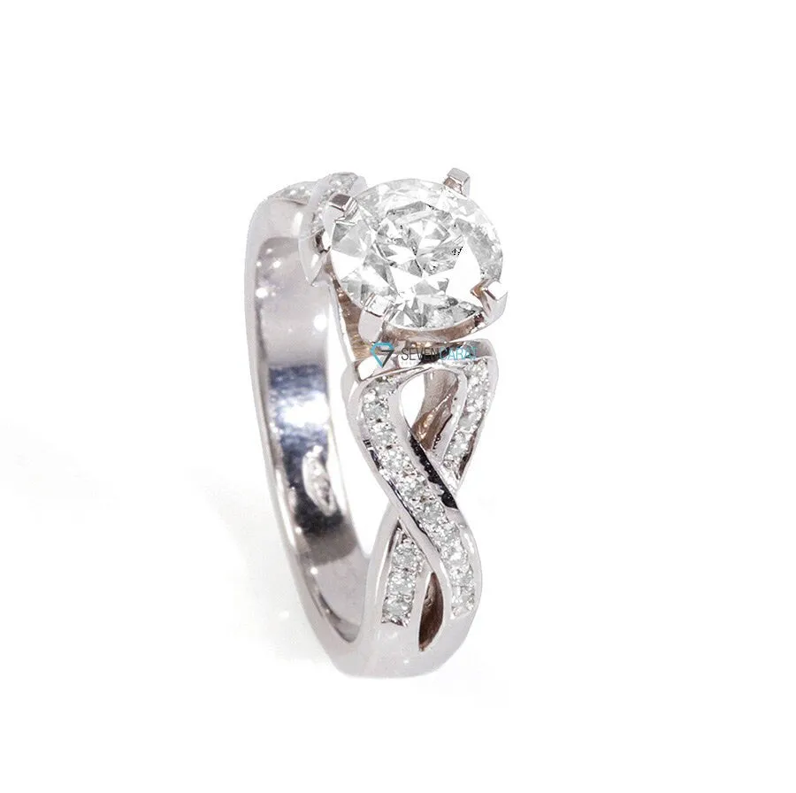 1 carat Diamond Ring-Promise ring-Celtic diamond ring-Knot diamond ring