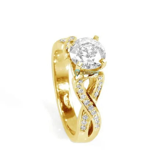 1 carat Diamond Ring-Promise ring-Celtic diamond ring-Knot diamond ring