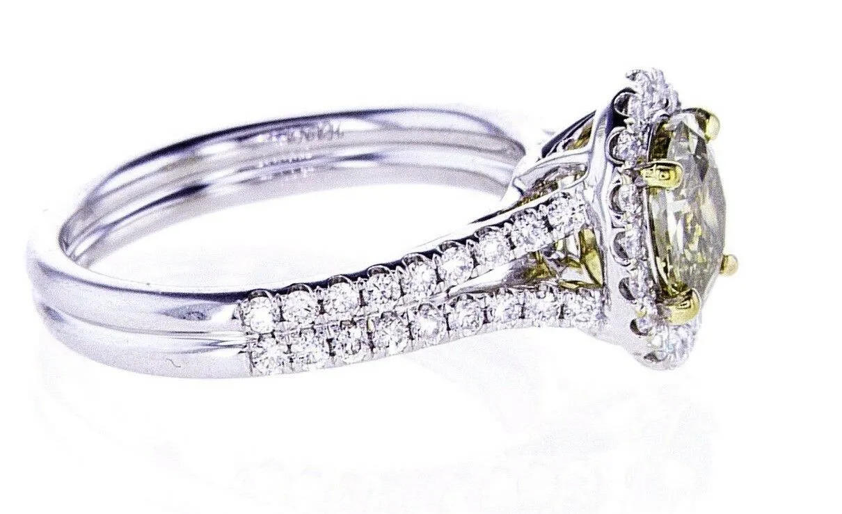 1 CT Diamond Ring Natural Fancy Petrol Color 18K Gold SI2 GIA Certified Oval Cut