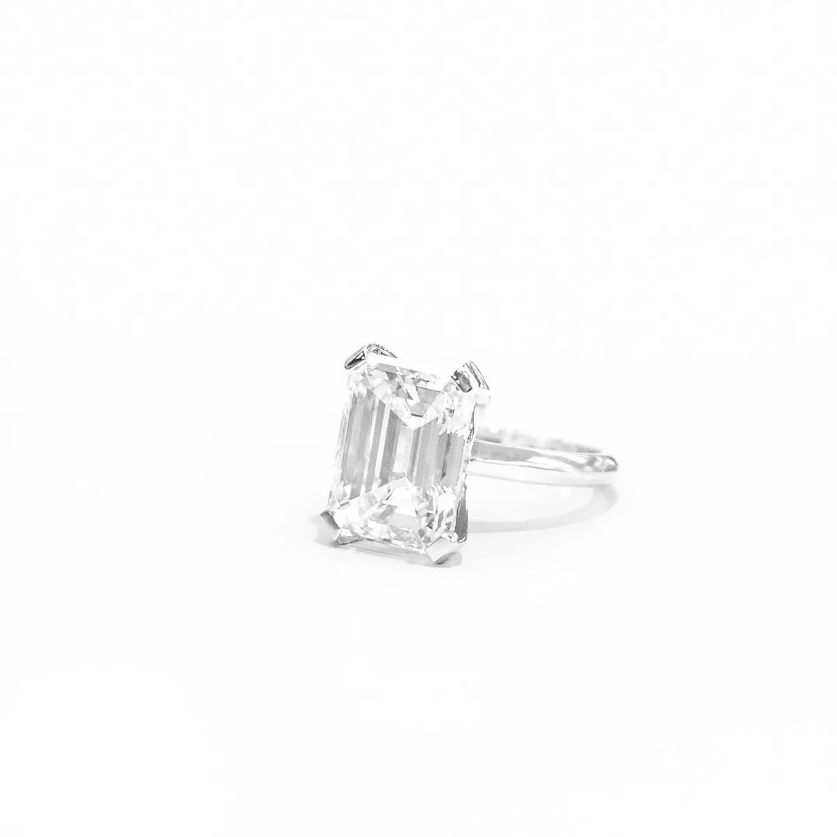 10.34ct Emerald Cut Engagement Ring GIA Certified J/SI1 Platinum