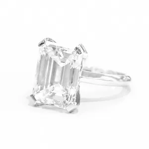 10.34ct Emerald Cut Engagement Ring GIA Certified J/SI1 Platinum