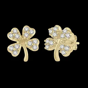 10K 0.10ct Diamond Cluster Earrings