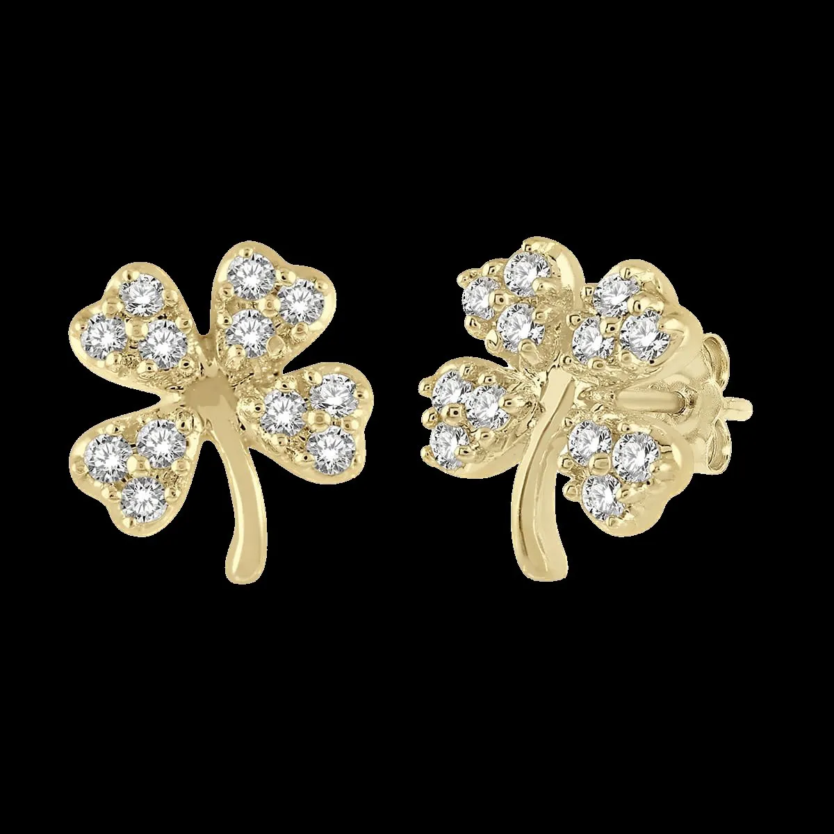 10K 0.10ct Diamond Cluster Earrings