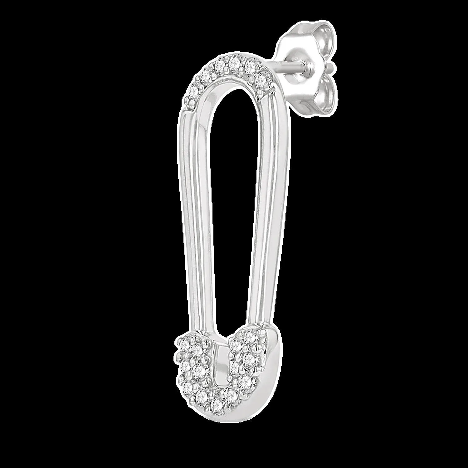 10K 0.15ct Diamond Safety-Pin Earrings