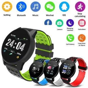 119 Plus Smart Bracelet Heart Rate Smart Watch Man Wristband Sports Watches Band Waterproof Smartwatch Android With Alarm Clock