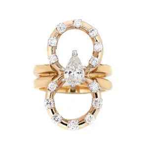 1.20ct Diamond 8 Ring Vintage 14k Yellow Gold Cocktail Jewelry Sz 4.5 Estate