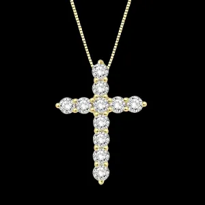 14K 0.75ct Diamond Cross Pendant