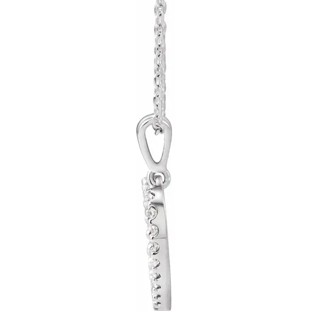 14K White 1/4 CTW Diamond Heart 18" Necklace