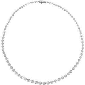 14K White 6 3/4 CTW Lab-Grown Diamond Graduated 16" Necklace