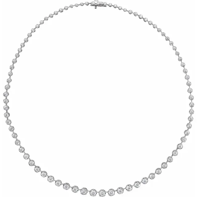14K White 6 3/4 CTW Lab-Grown Diamond Graduated 16" Necklace