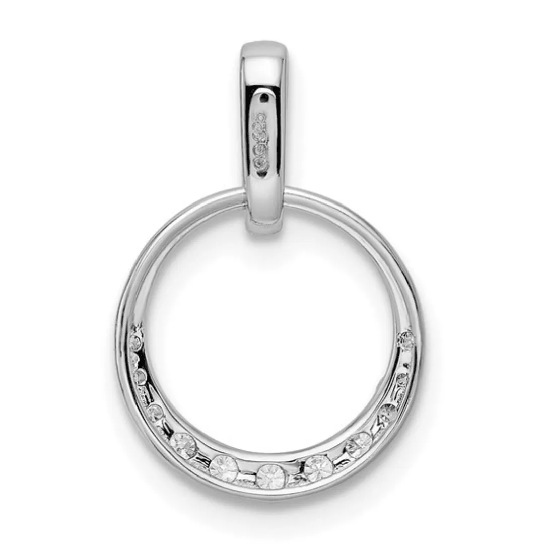 14k White Gold Lab Diamond Open Circle Pendant