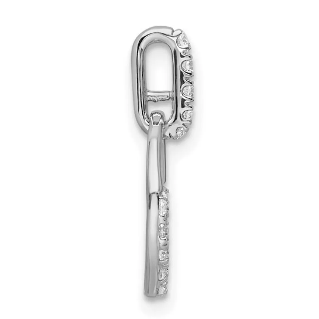 14k White Gold Lab Diamond Open Circle Pendant