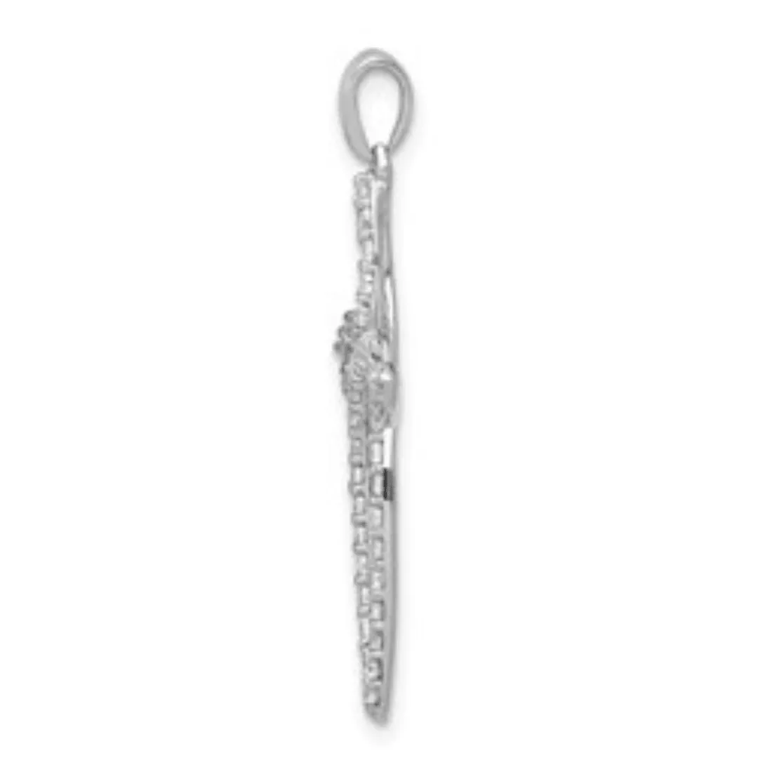 14K White Gold Lab Grown Diamond Cross Pendant