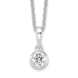 14K White Gold Lab Grown Diamond Solitaire Necklace