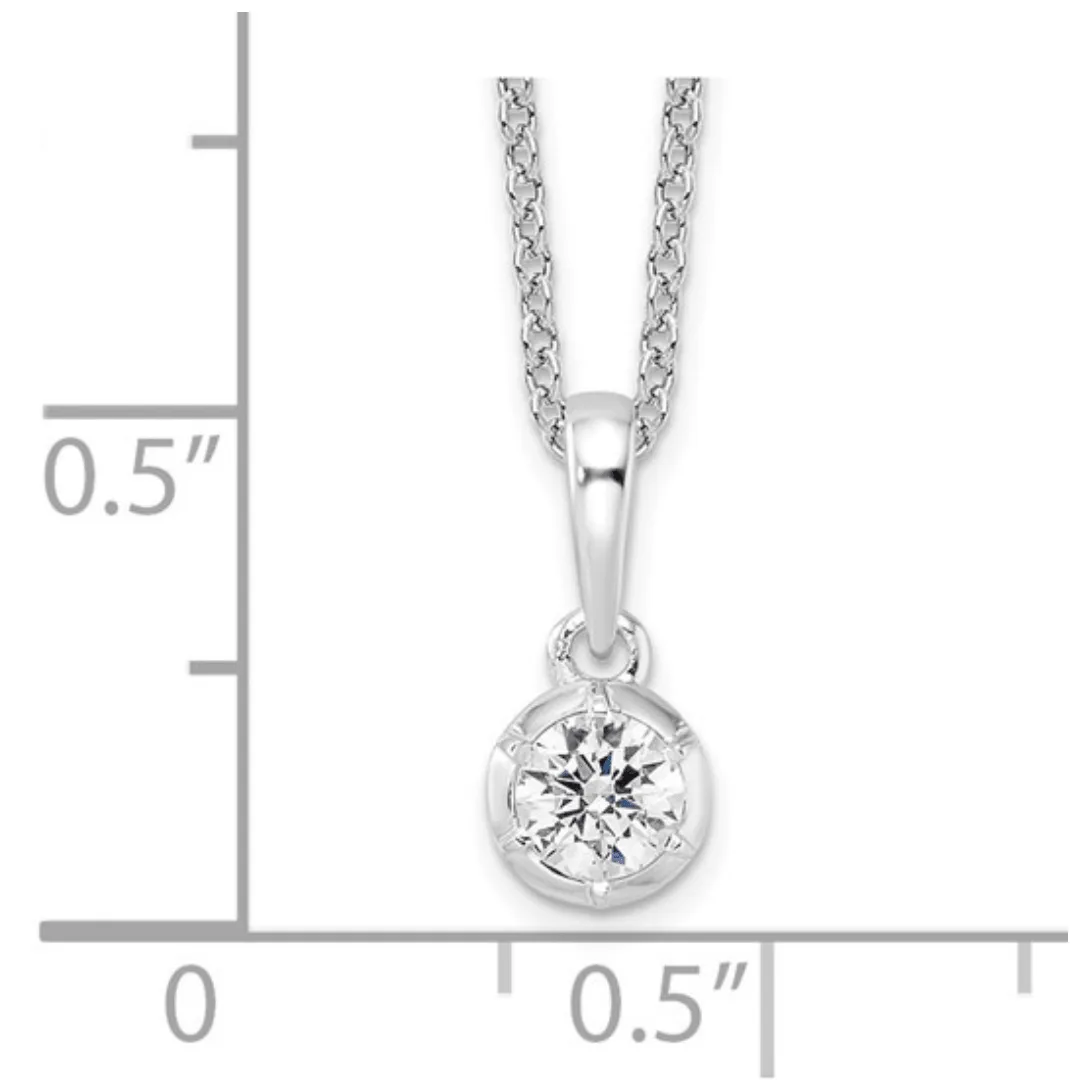 14K White Gold Lab Grown Diamond Solitaire Necklace