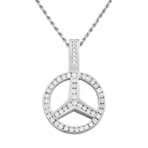 14K White Solid Gold Custom Diamond Pendant 1.59 Ctw