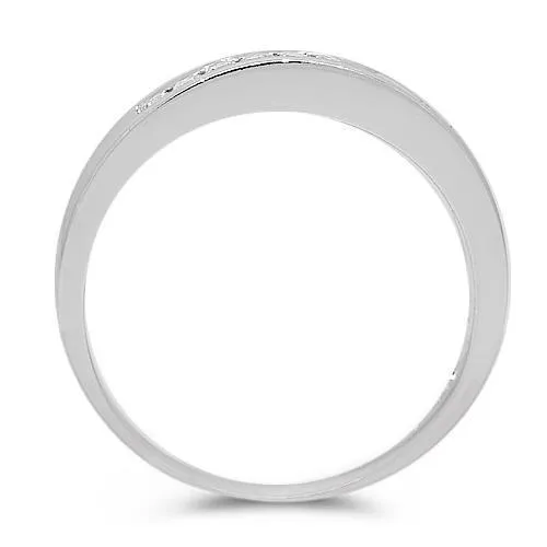 14K White Solid Gold Diamond Bridal Ring Set 0.66 Ctw