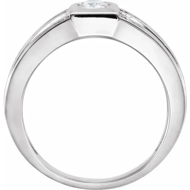 14K White/Yellow 1/4 CTW Diamond Rope Ring
