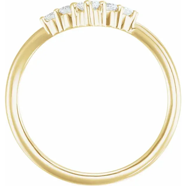 14K Yellow 1/4 CTW Diamond Graduated "V" Ring