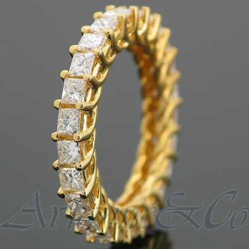 14K Yellow Solid Gold Womens Diamond Eternity Ring Band 2.65 Ctw