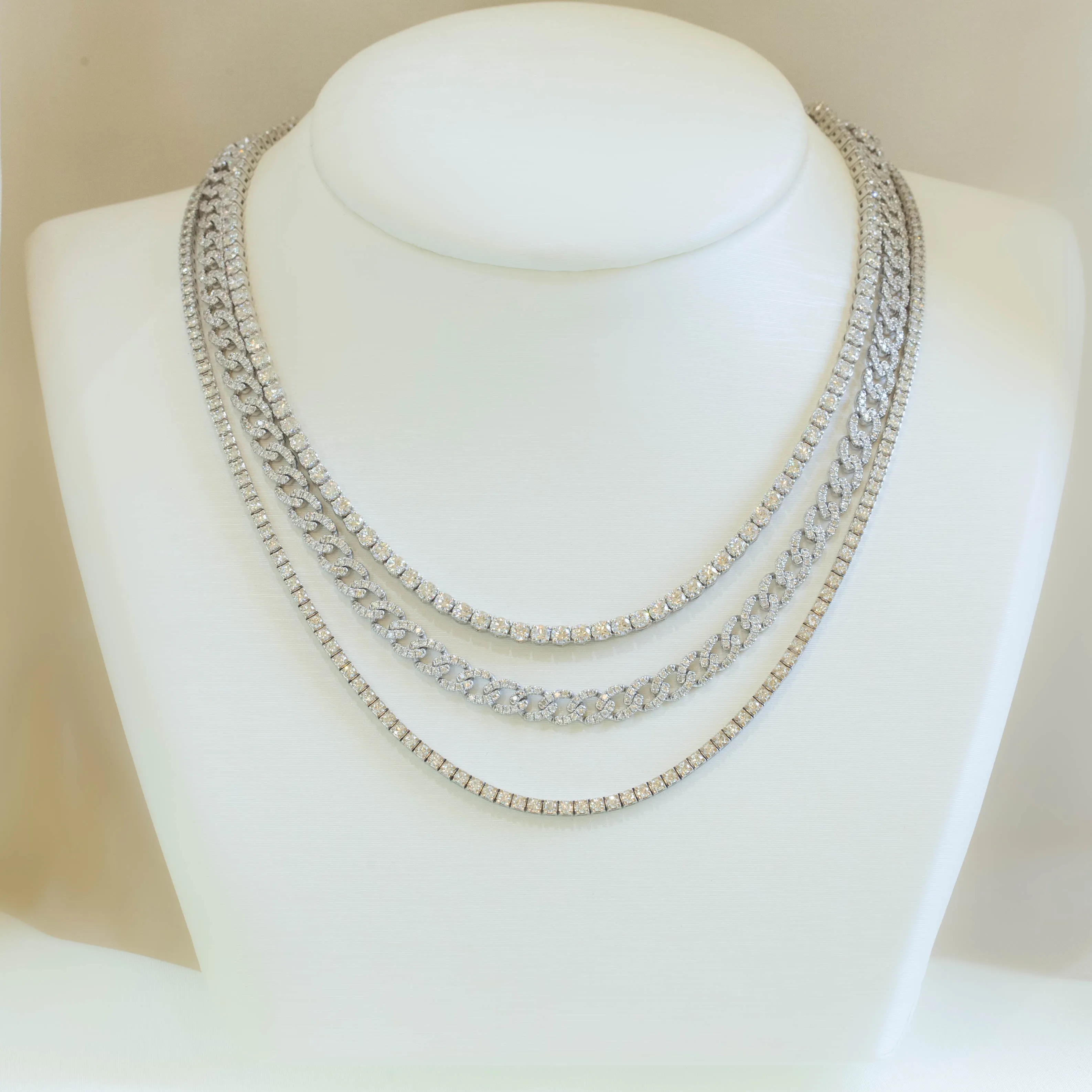 14kw 5.5ctw Diamond Tennis Necklace