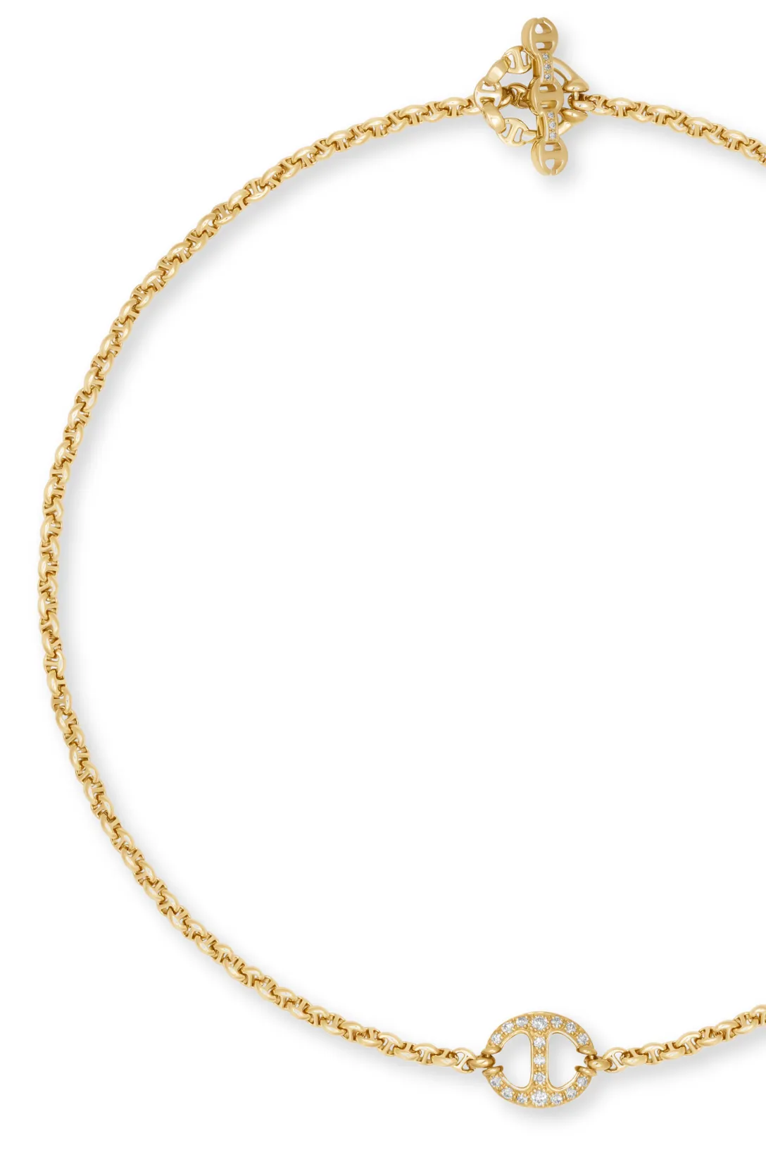 14mm Diamond Station Micro Link Necklace | 16"