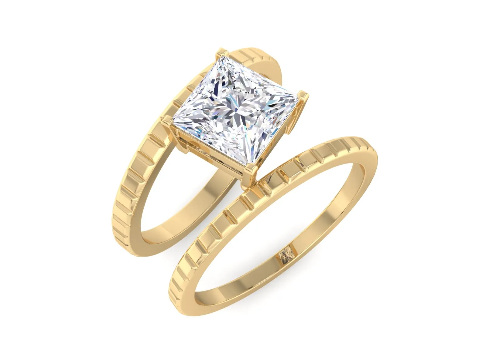 1.60 CT Princess Cut Lab Diamond Engagement Ring