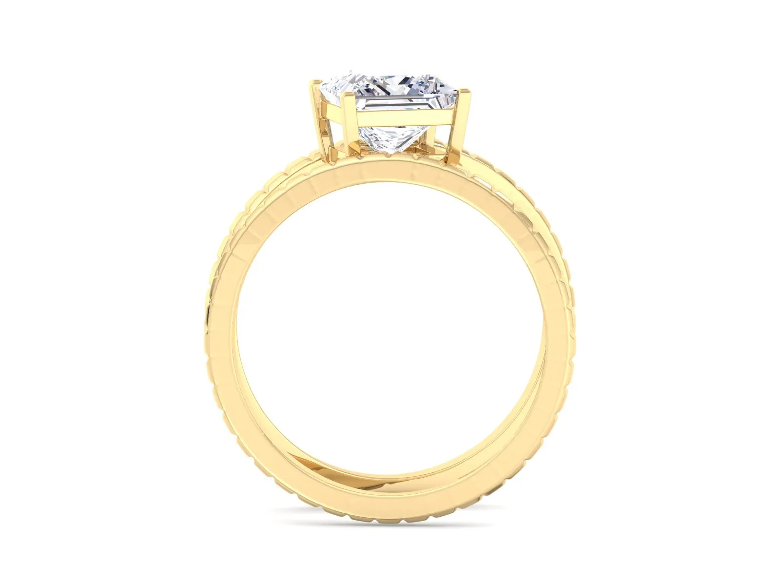 1.60 CT Princess Cut Lab Diamond Engagement Ring