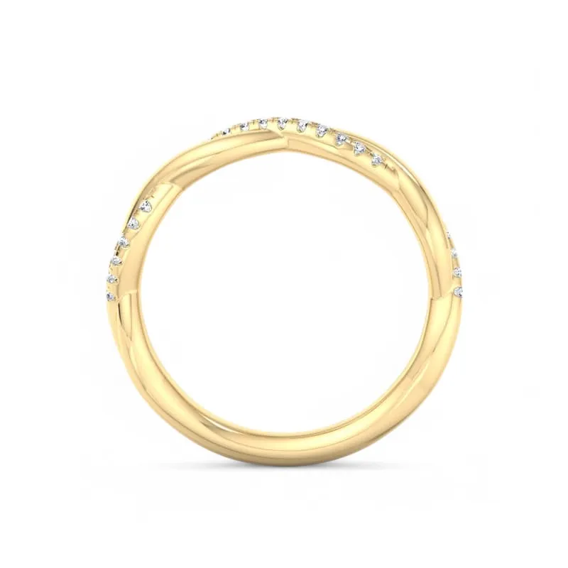 1/8ct Twisted Lab grown diamond Wedding band