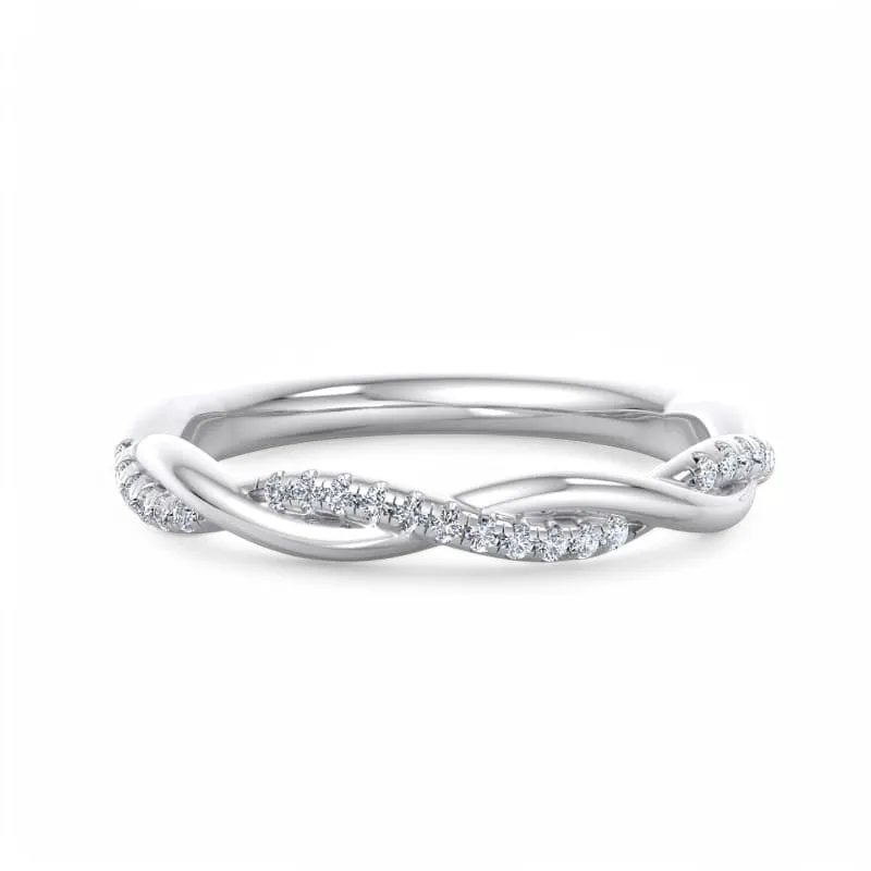 1/8ct Twisted Lab grown diamond Wedding band