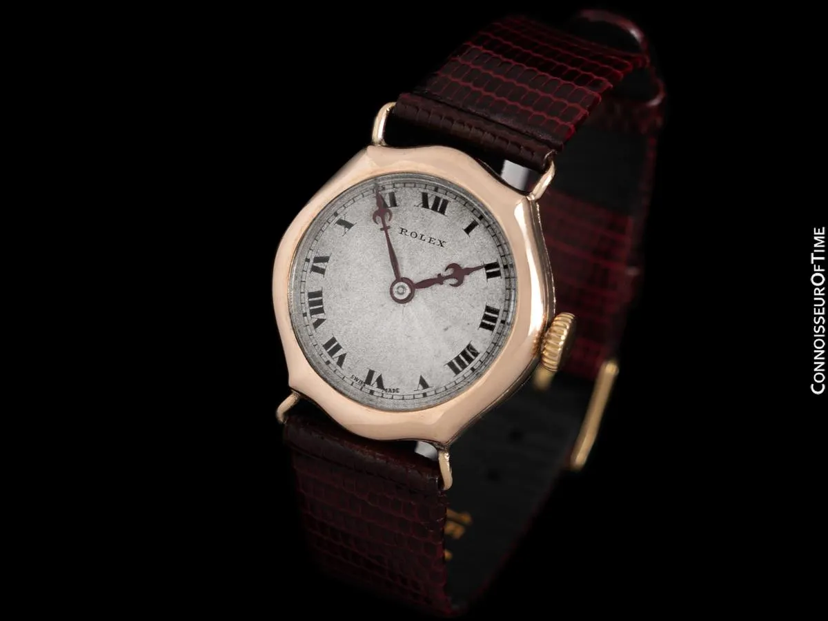 1920's Rolex Ladies Vintage Art Deco Watch - 9K Rose Gold