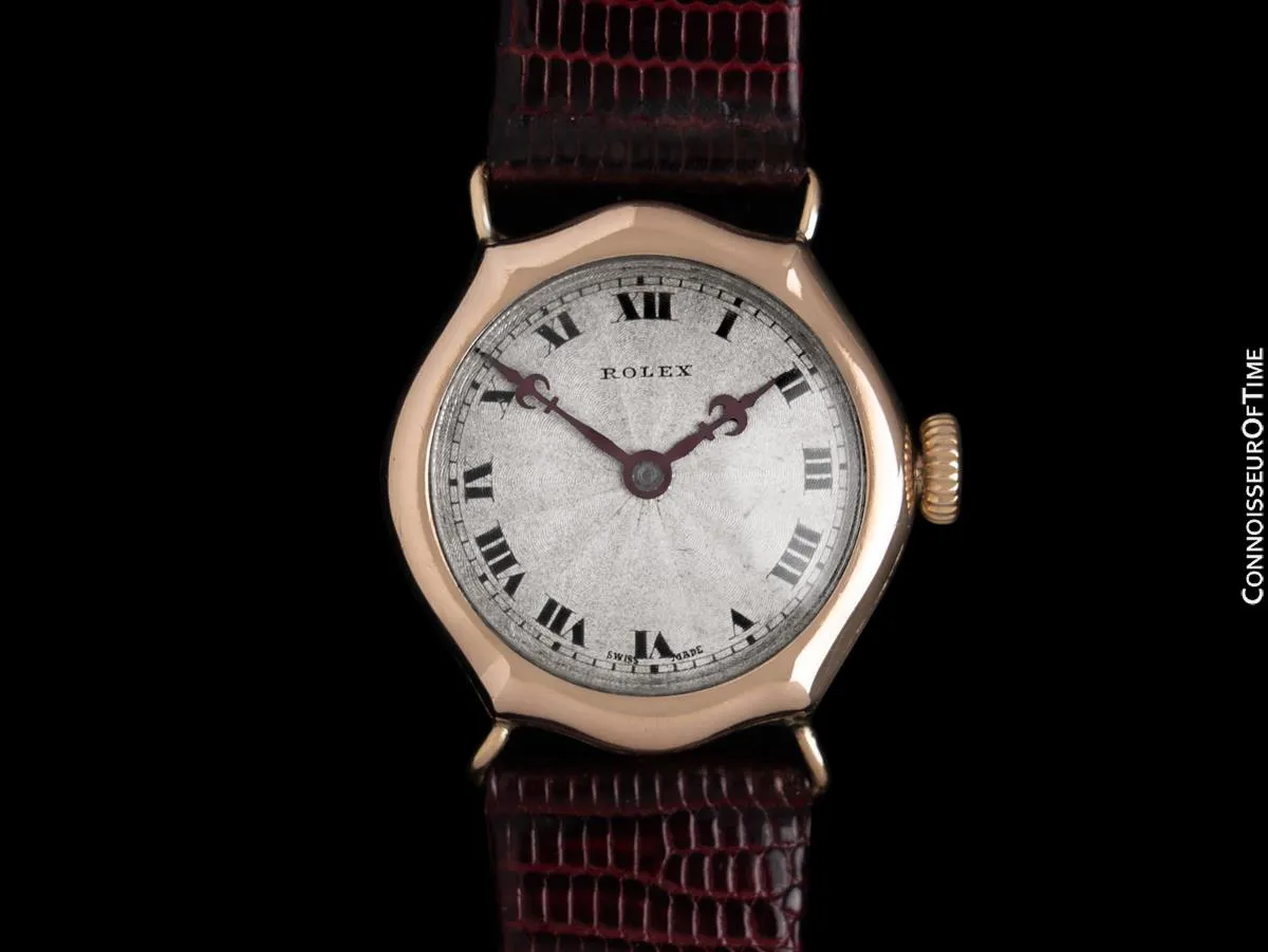1920's Rolex Ladies Vintage Art Deco Watch - 9K Rose Gold