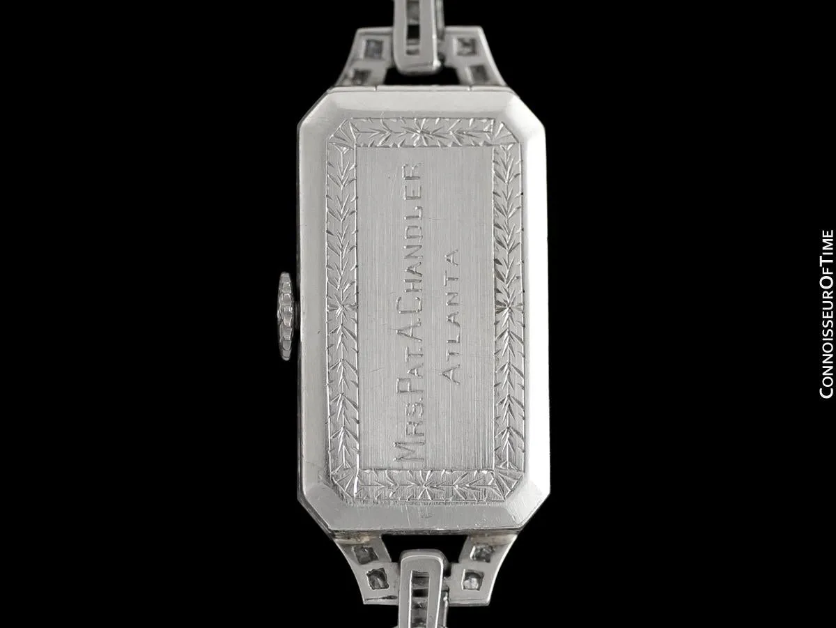 1922 Patek Philippe Likely for Tiffany Vintage Art Nouveau Ladies Watch with Papers - Platinum & Diamonds