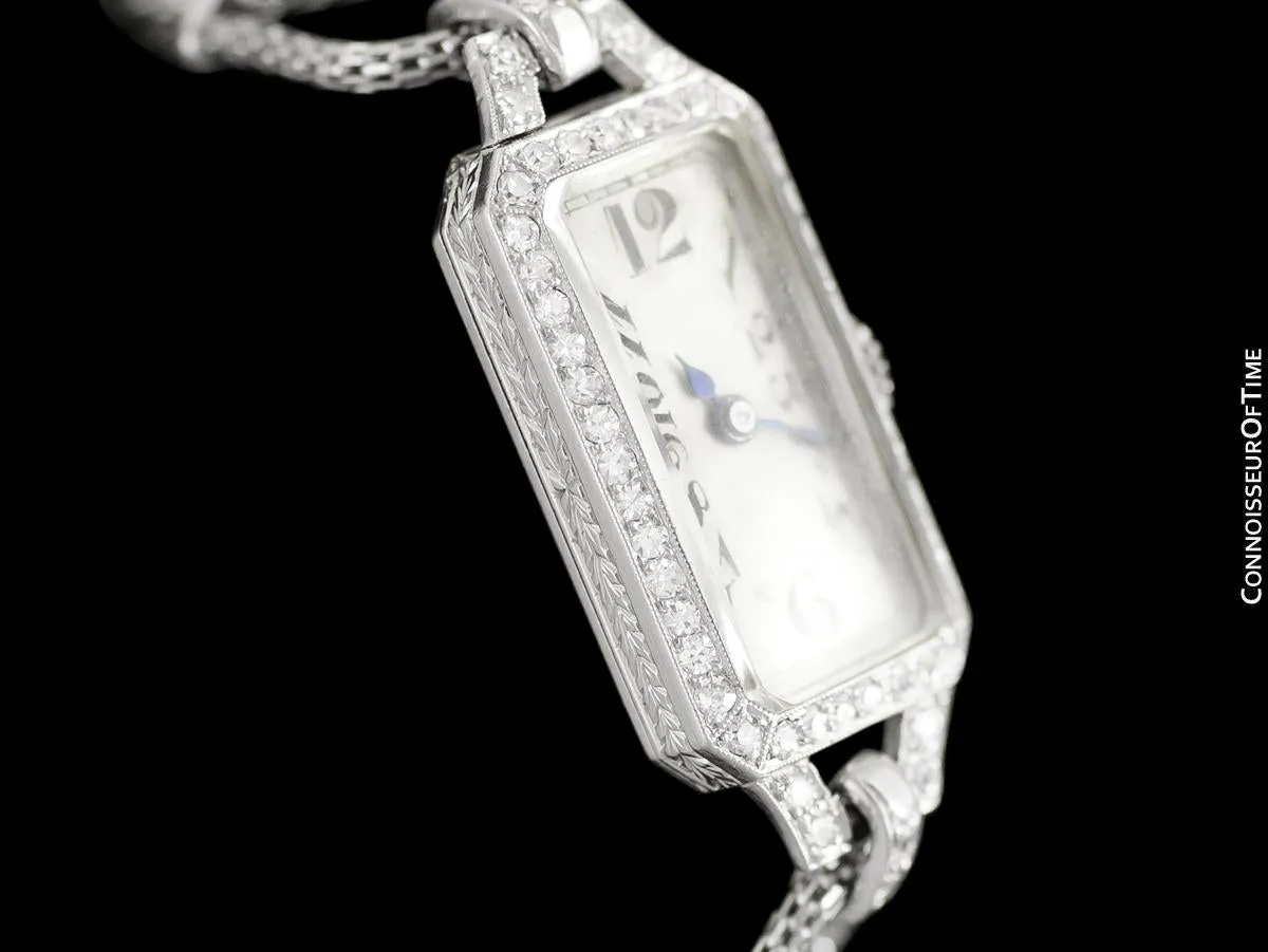 1922 Patek Philippe Likely for Tiffany Vintage Art Nouveau Ladies Watch with Papers - Platinum & Diamonds