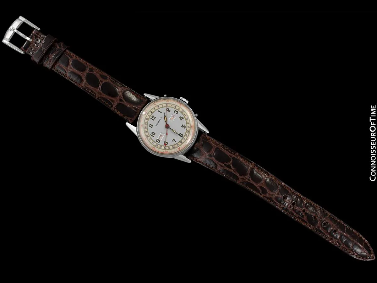 1940's Tiffany & Co. by Movado Vintage Triple Calendar Mens Watch - Stainless Steel - The Calendograph