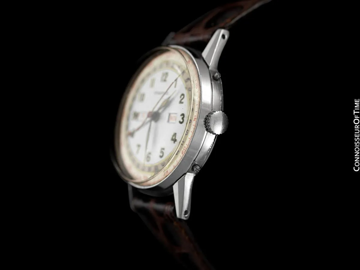 1940's Tiffany & Co. by Movado Vintage Triple Calendar Mens Watch - Stainless Steel - The Calendograph