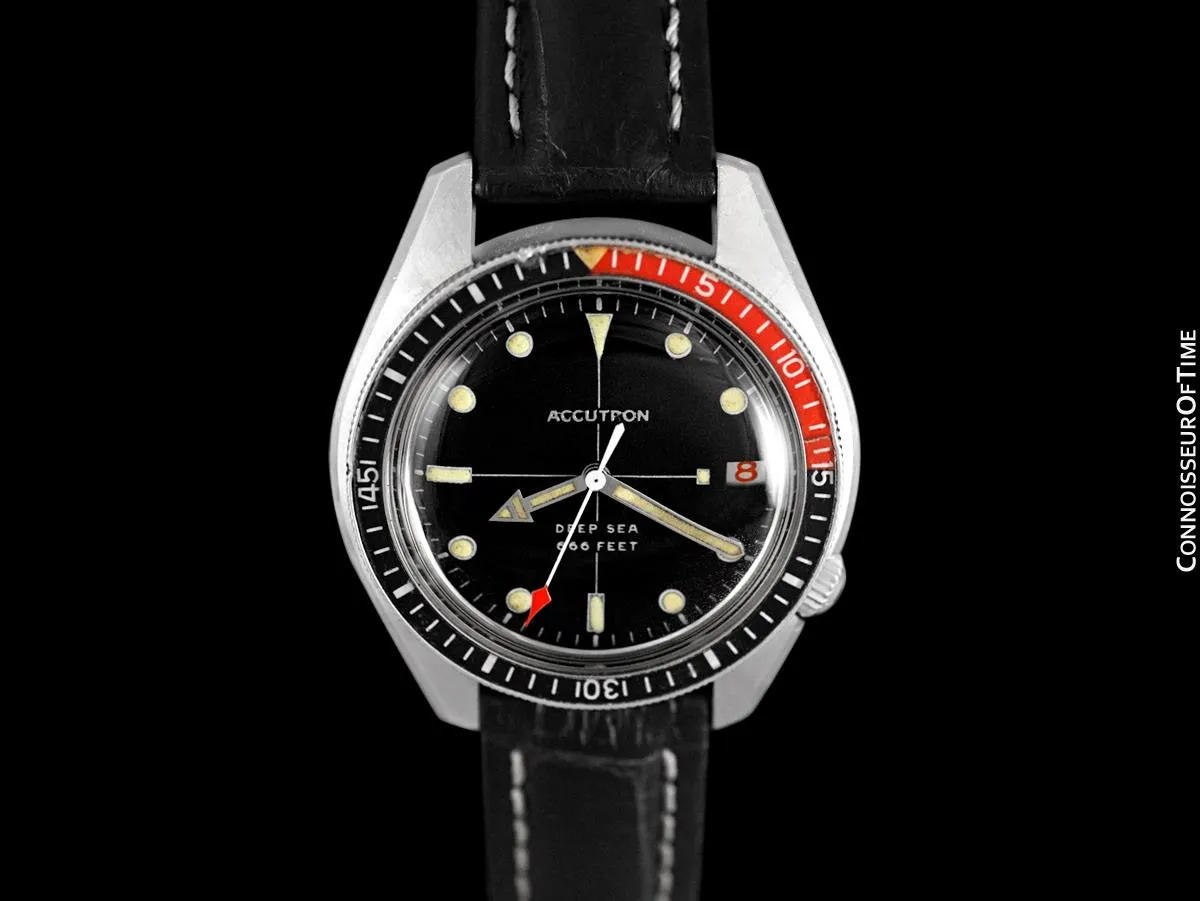1970 Bulova Accutron Deep Sea 666 ft. Divers "Deep Six" Bakelite Coke Bezel Vintage Mens Watch - Stainless Steel