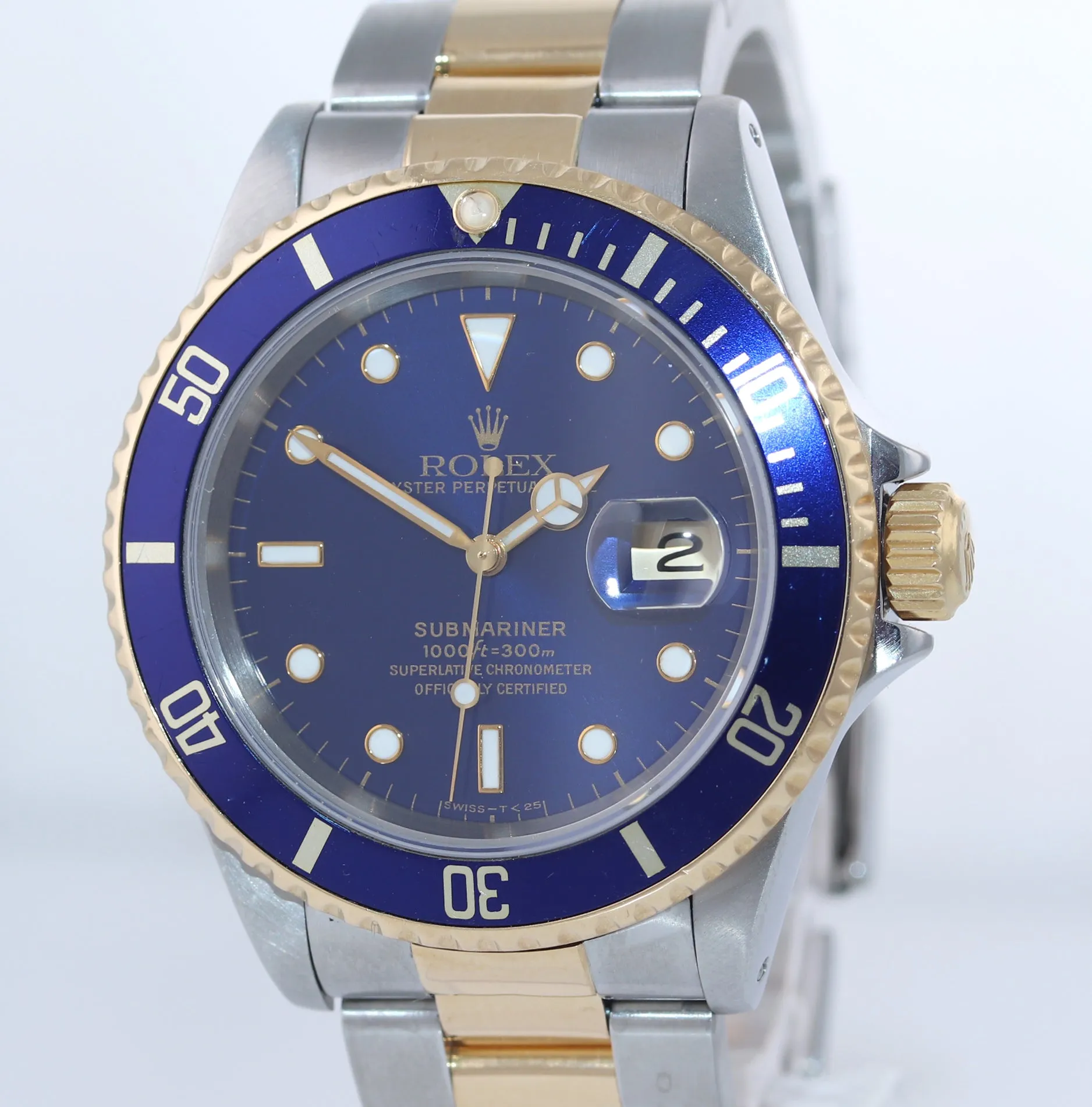 1998 Rolex Submariner 16613 Two Tone Steel 18k Yellow Gold Blue Dial 40mm Watch