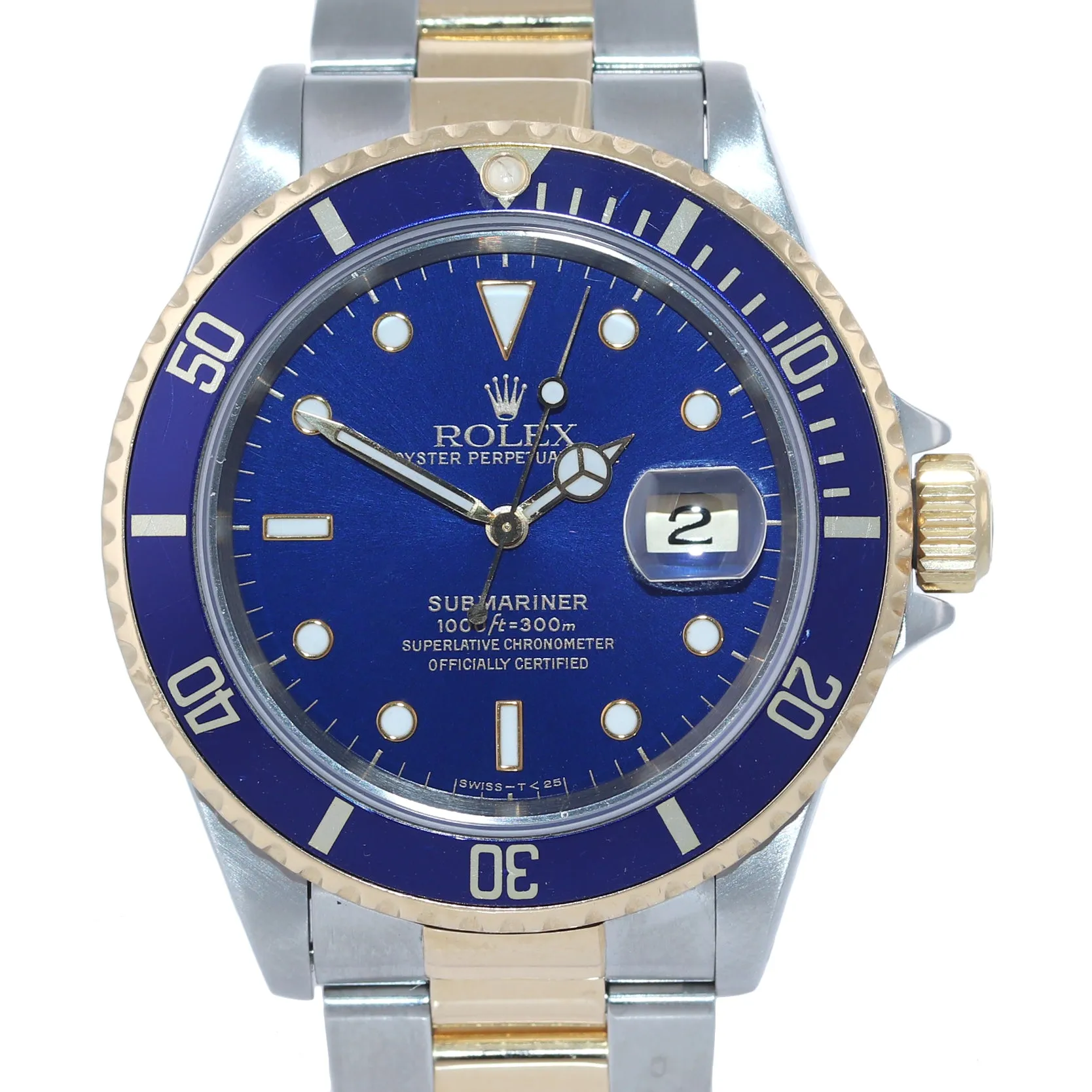 1998 Rolex Submariner 16613 Two Tone Steel 18k Yellow Gold Blue Dial 40mm Watch