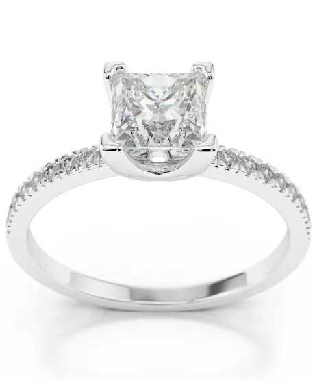 1CT F SI2 Natural Diamond 18k Gold Engagement Ring GIA Certified Princess Cut