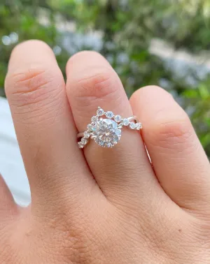 1CT Round Cut Moissanite Wedding Bridal Ring