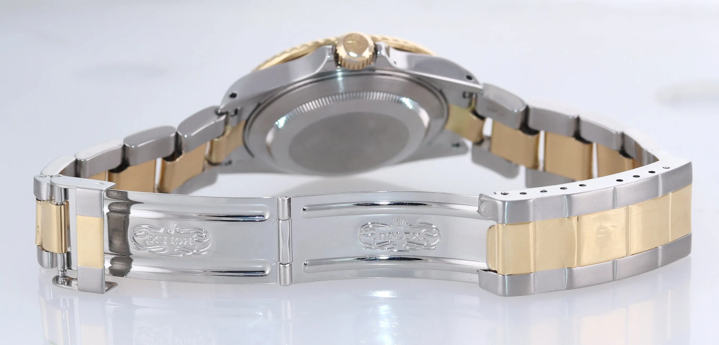 2001 Rolex Submariner 16613 Two Tone Gold BUCKLE Blue Dial 40mm Watch Box