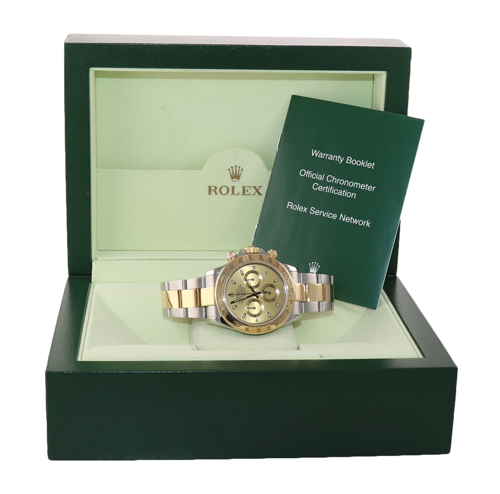 2004 Rolex Daytona 116523 Champagne Steel 18k Yellow Gold Two Tone Steel Watch