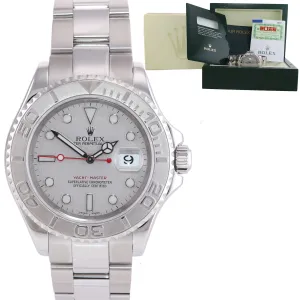 2005 PAPERS Rolex Yacht-Master 16622 Steel Platinum Dial 40mm Watch Box