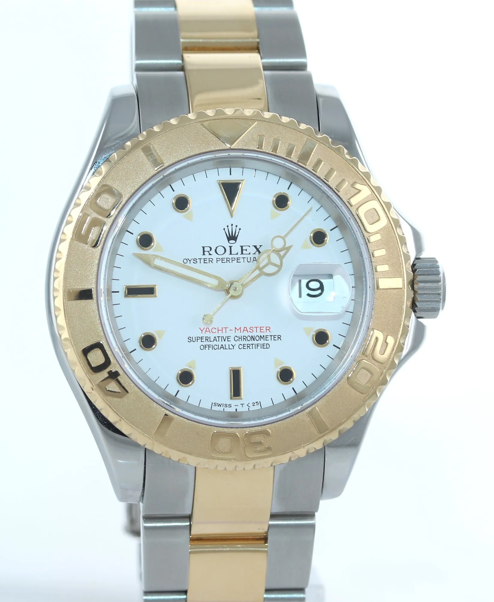 2005 Rolex 16623 Two Tone Gold Steel Yachtmaster White Sapphire Watch Box