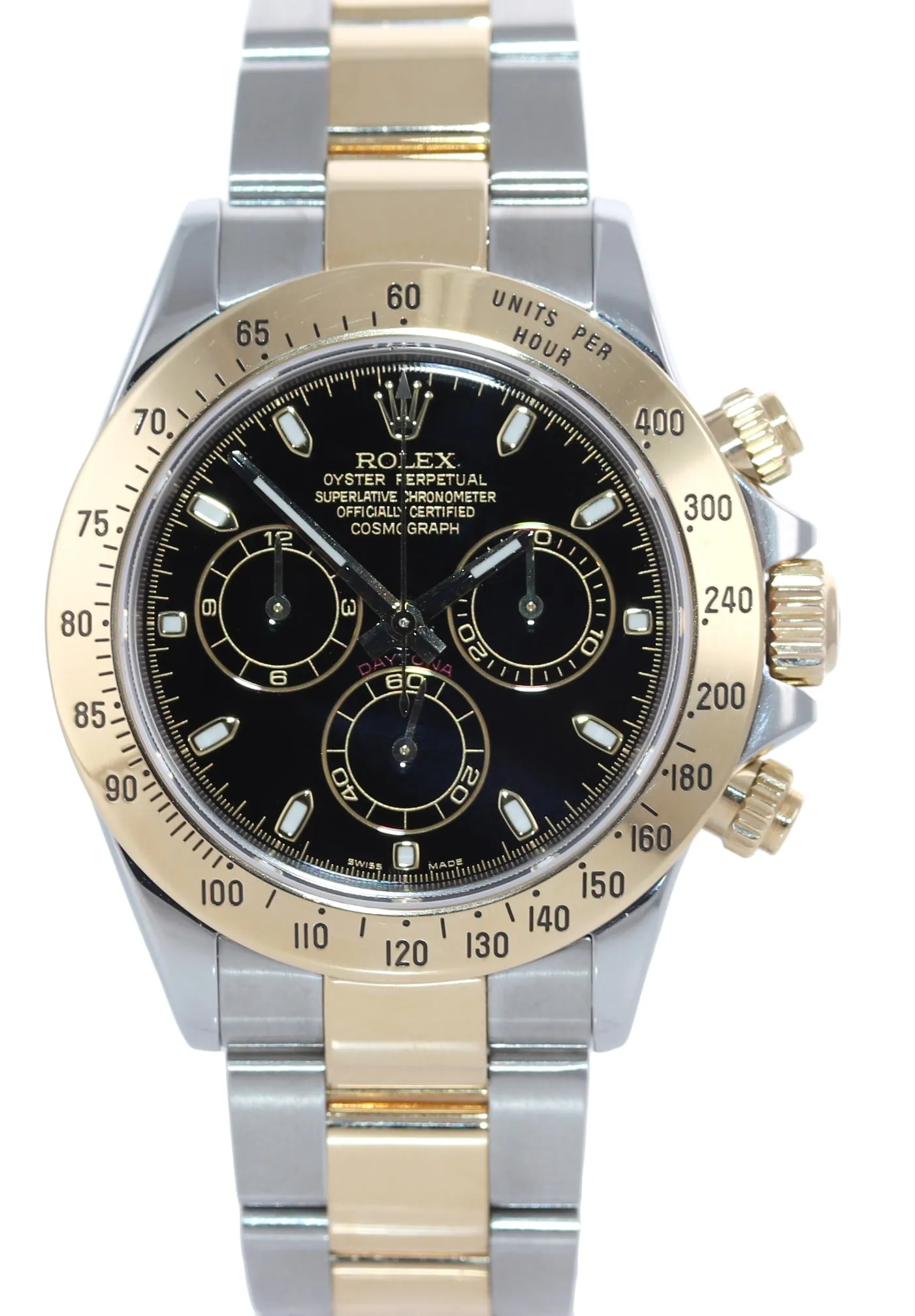 2005 Rolex Daytona 116523 Chrono Black Dial Steel 18k Gold Two Tone Watch Box