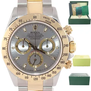 2007 116523 Rolex Daytona Chronograph Slate Steel 18k Gold Two Tone Watch Box