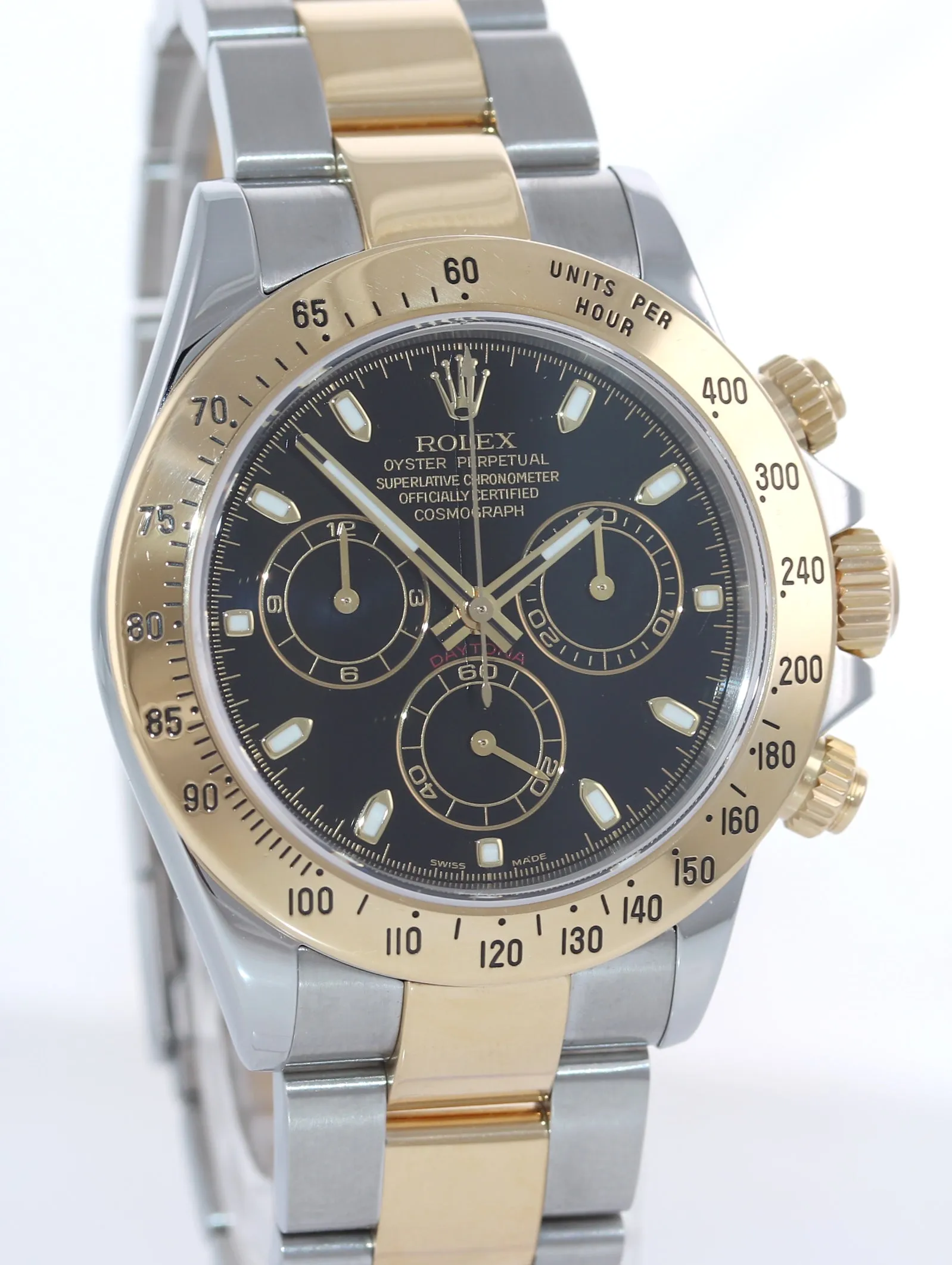 2007 Rolex Daytona 116523 Chrono Black Dial Steel 18k Gold Two Tone Watch Box
